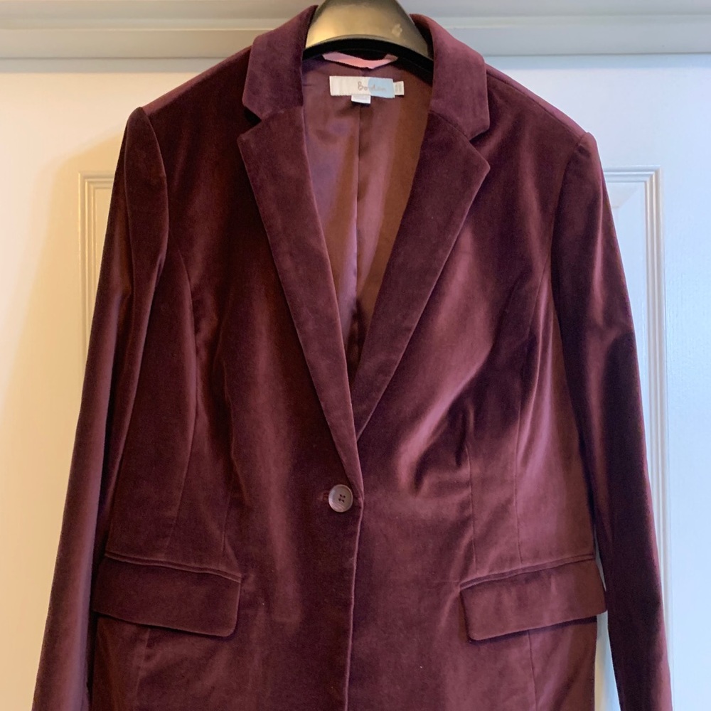 Boden Dk Burgundy Velvet Emilia Blazer NWT Sz US12